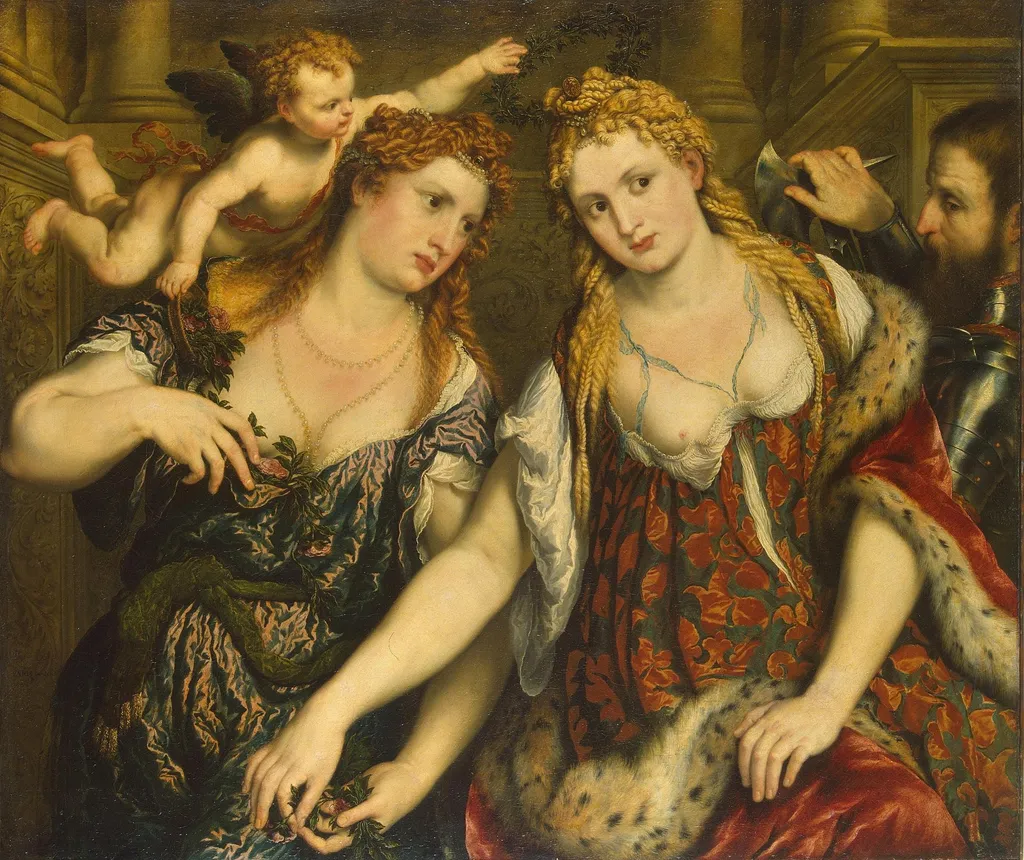 Venus, Flora, Mars and Cupid (Allegory), by Paris Bordone, oil, 1550