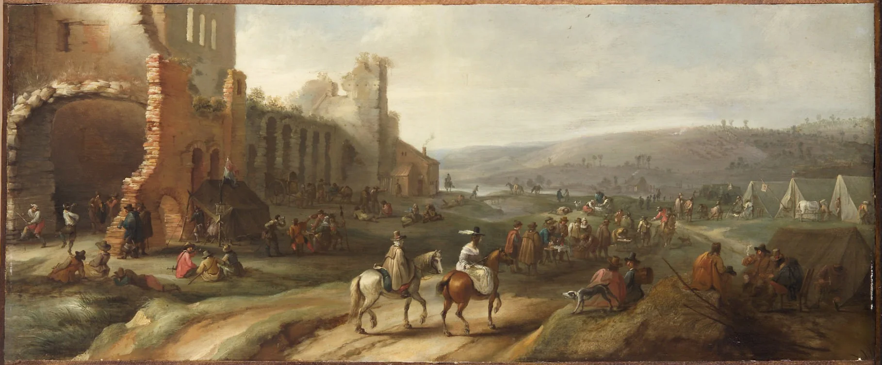 Field Camp with Ruins, detail