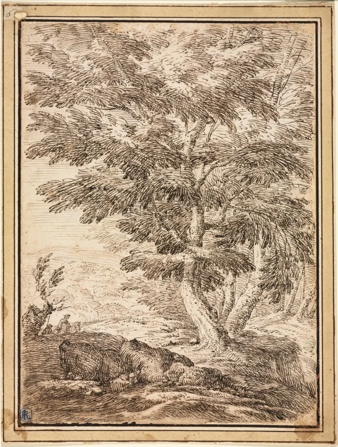 Landscape with Clump of Trees, detail