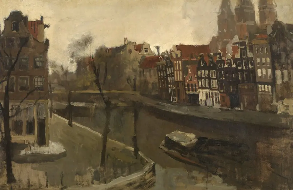 Prinsengracht in Amsterdam, by George Hendrik Breitner, oil, 1900