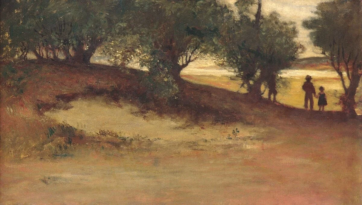 Sand Bank with Willows, Magnolia, detail