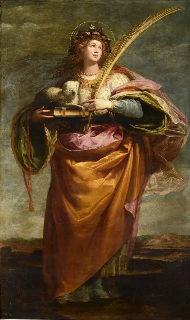 Santa Inés, by Vincenzo Carducci, oil, 1637