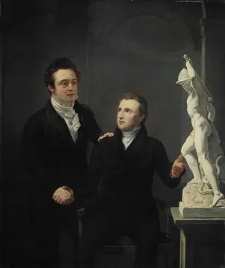 Louis Royer, sculptor, and Albertus Bernardus Roothaan, stockbroker, friend of the arts, and patron of the sciences, by Jan Willem Pieneman, oil, 1825