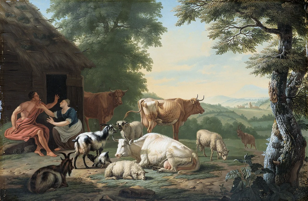 Arcadian Landscape with Shepherds and Animals, detail