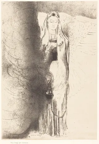 Puis l'ange prit l'encensoir (And the angel took the censer), by Odilon Redon, ink, 1899