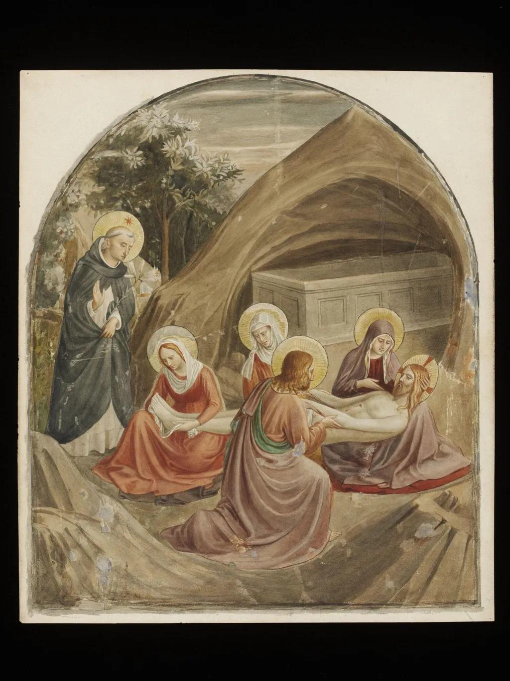 Copy after The Entombment (Lamentation over the Dead Christ), Fra Angelico in the Museo di San Marco (Florence), by Fra Angelico, watercolor