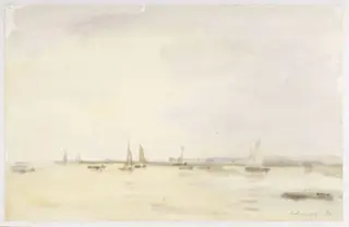 Yachts in the Estuary, by Sir Walter Westley Russell, watercolor, 1938