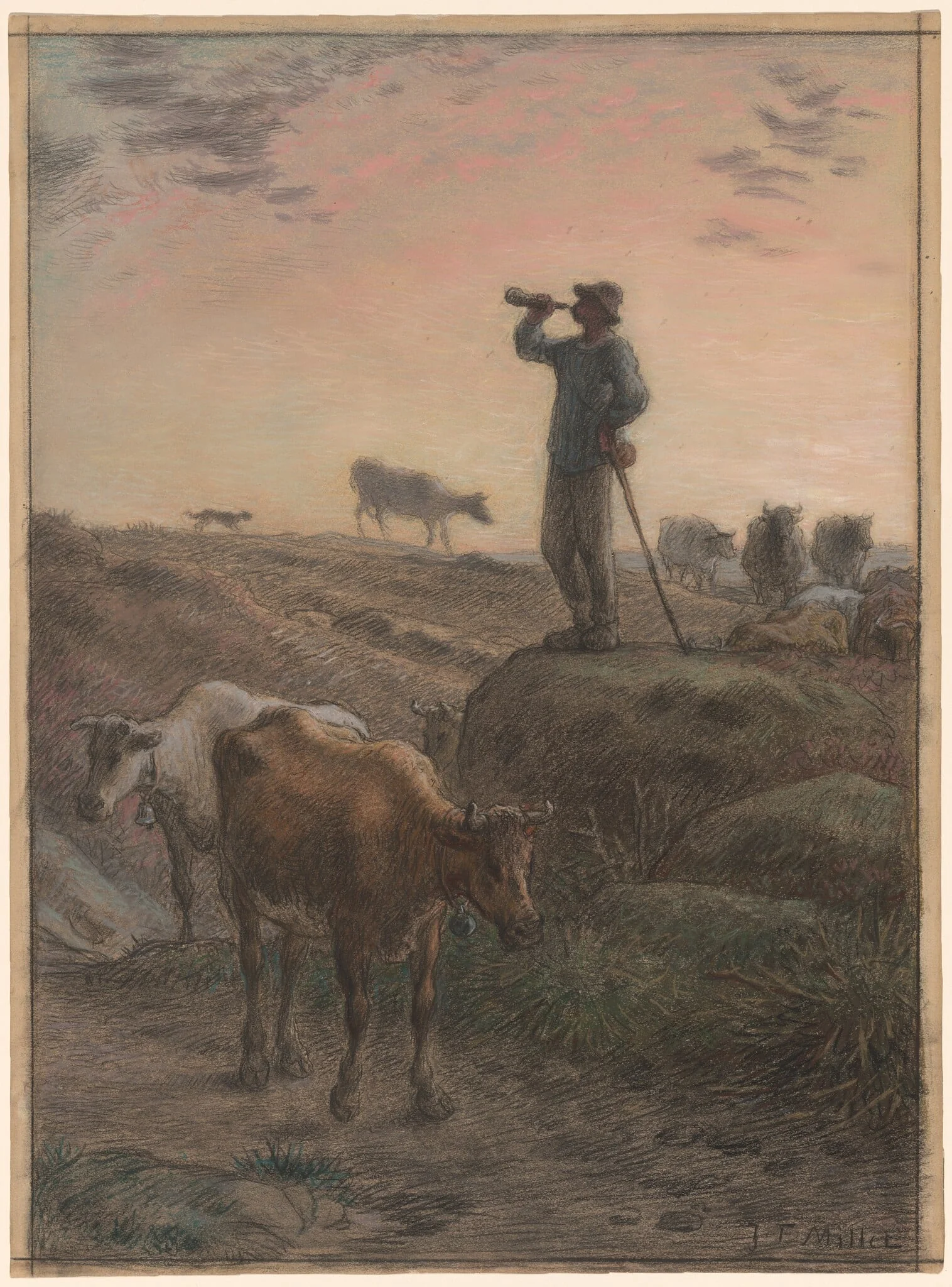 Calling Home the Cows, detail