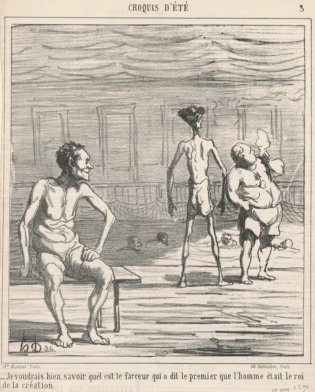 Je voudrais bien savoir quel est ..., by Honoré Daumier, ink, 1865