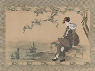 Woman Cooling Herself, by Utagawa Toyohiro, unspecified, 1800