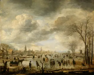 River View in Winter, by Aert van der Neer, oil, 1657