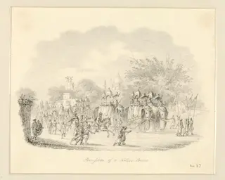 Reception of a Native Prince, by Robert Captain Smith, 1828