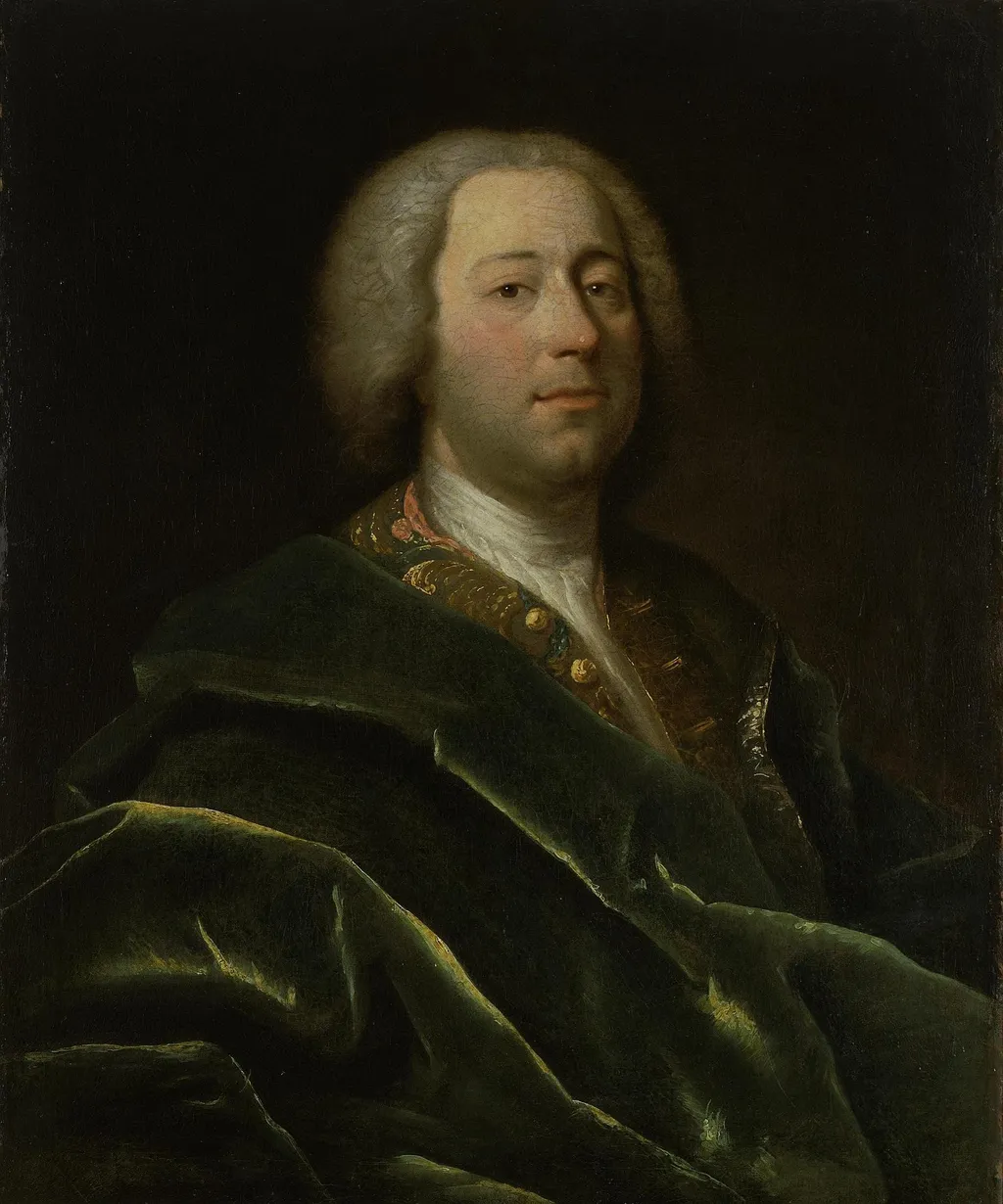 Portrait of Doctor I.A. Atsaretti of Peter I, by Johann Balthasar Frankart, oil, 1717