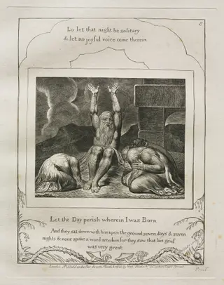 The Book of Job:  Pl. 8, Let the Day perish wherein I was Born, by William Blake, 1825