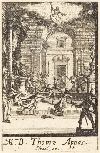 The Martyrdom of Saint Thomas, by Jacques Callot, ink, 1634