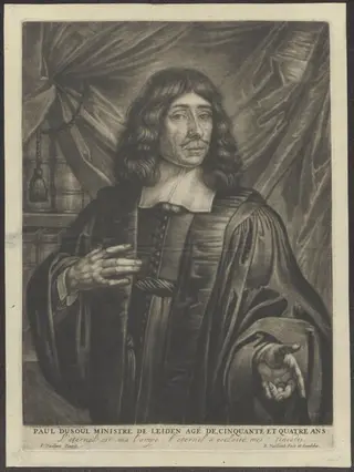 Portrait of Paul Dusoul, minister in Leiden, by Bernard Vaillant, unspecified, 1650