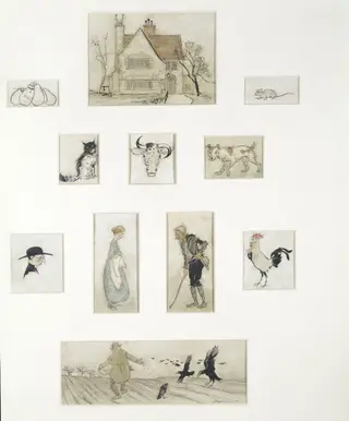 The House that Jack Built, by Arthur Rackham, watercolor, 1913