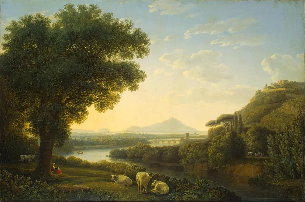 Italian Landscape, by Jacob Philipp Hackert, oil, 1798