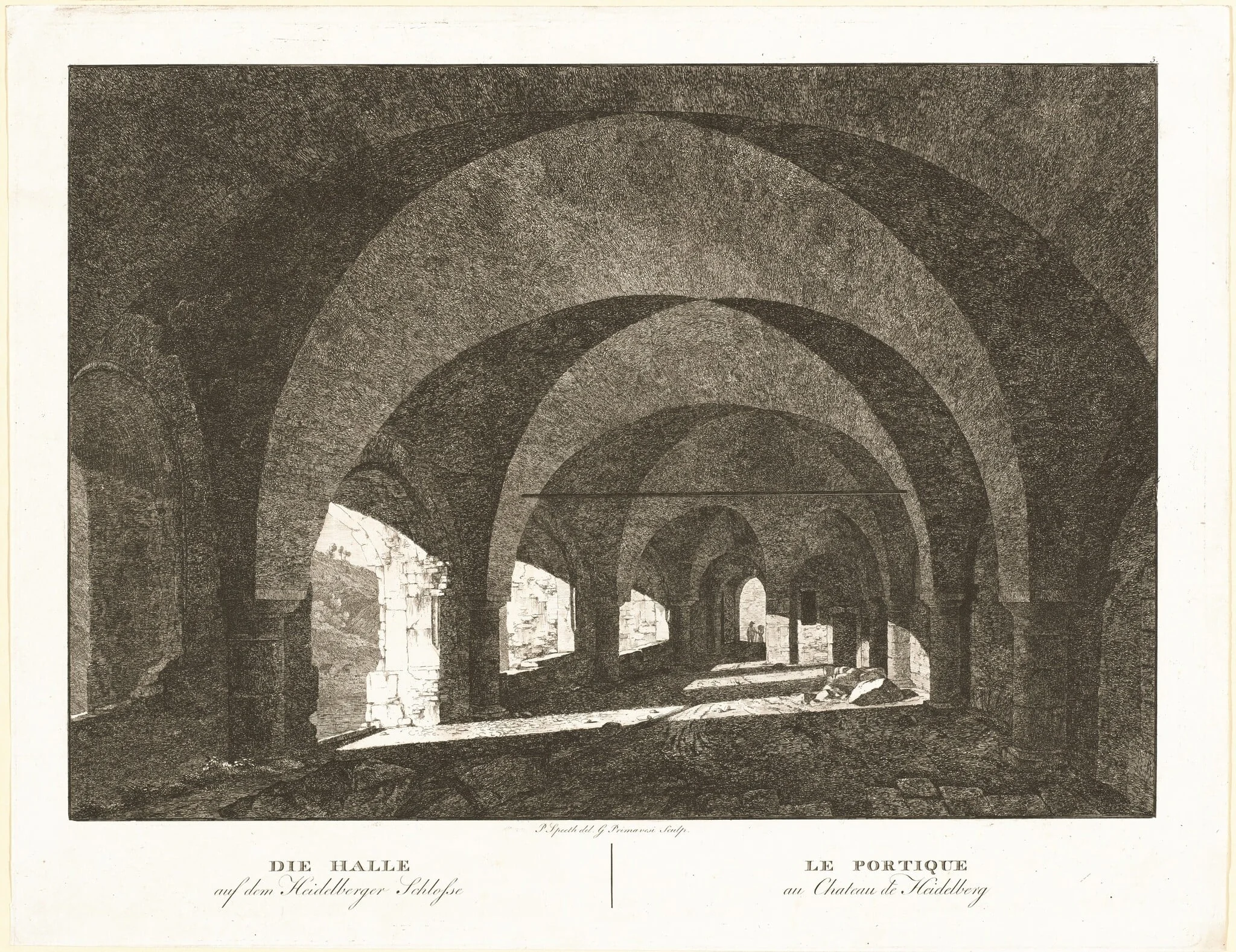 Die Halle auf dem Heidelberger Schlosse (The Hall of Heidelberg Castle), detail