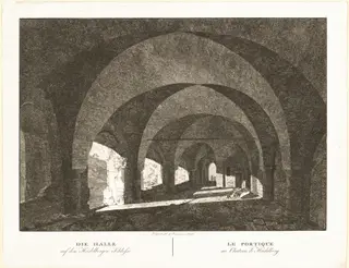 Die Halle auf dem Heidelberger Schlosse (The Hall of Heidelberg Castle), by Georg Primavesi, ink, 1806