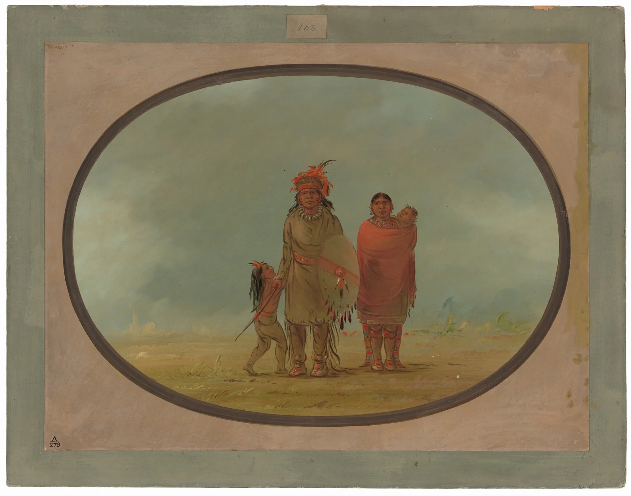 Copper Chief, His Wife, and Children, detail