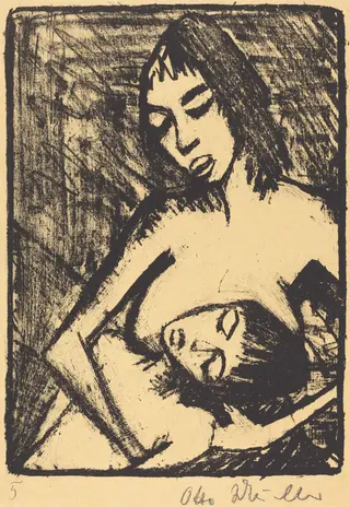 Mother and Child (Mutter und Kind), by Otto Mueller, ink, 1920
