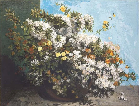 Branches fleuries et Fleurs, detail