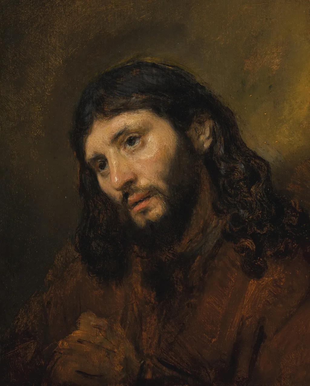 Head of Christ, by Rembrandt, oil, 1648