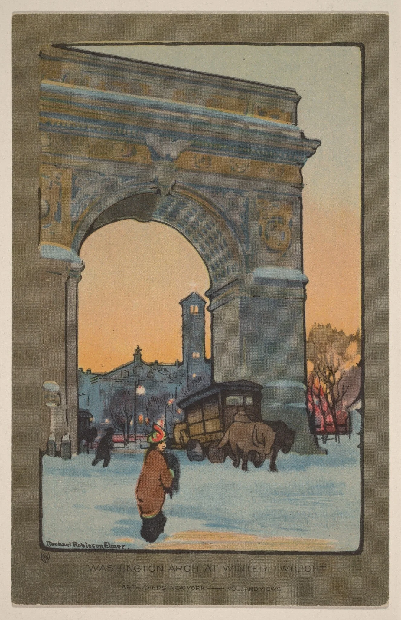Washington Arch at Winter Twilight, detail