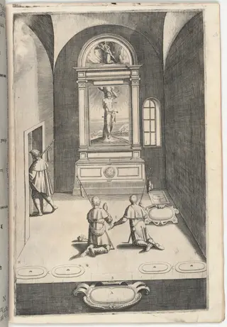 Chapel of Saint Sebastian (Cappella di San Sebastiano) [plate N], by Jacopo Ligozzi, ink, 1612