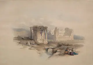 Circular Temple at Baalbec, by David Roberts, 1839
