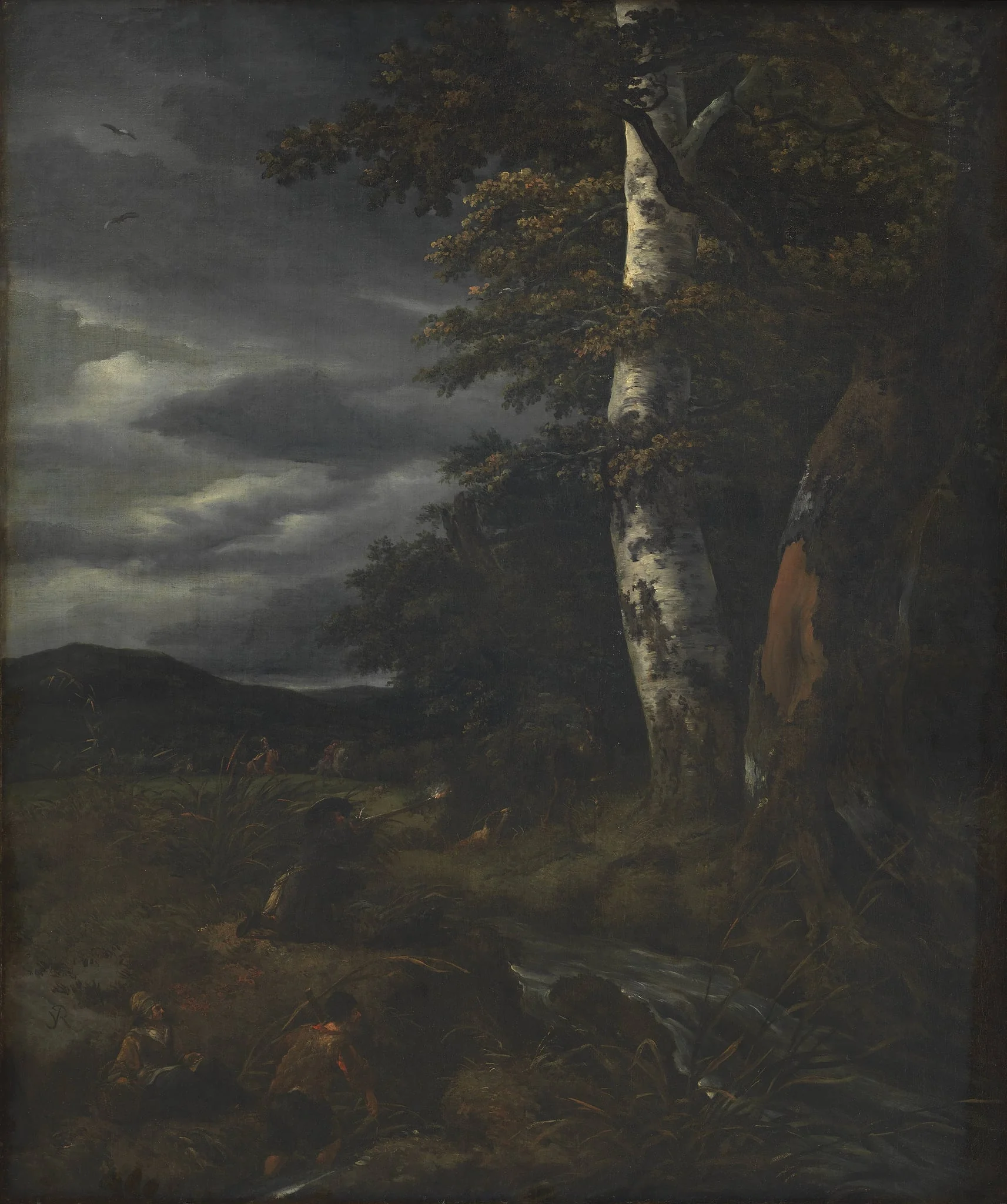 Landscape with a Hunting Scene, detail