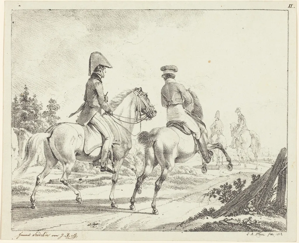Erlangen Students on Horseback, by Johann Adam Klein, ink, 1811