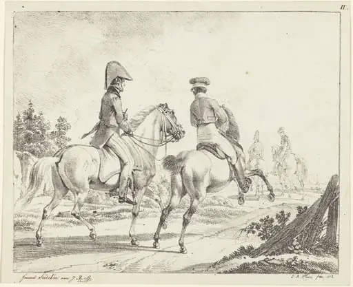 Erlangen Students on Horseback, by Johann Adam Klein, ink, 1811