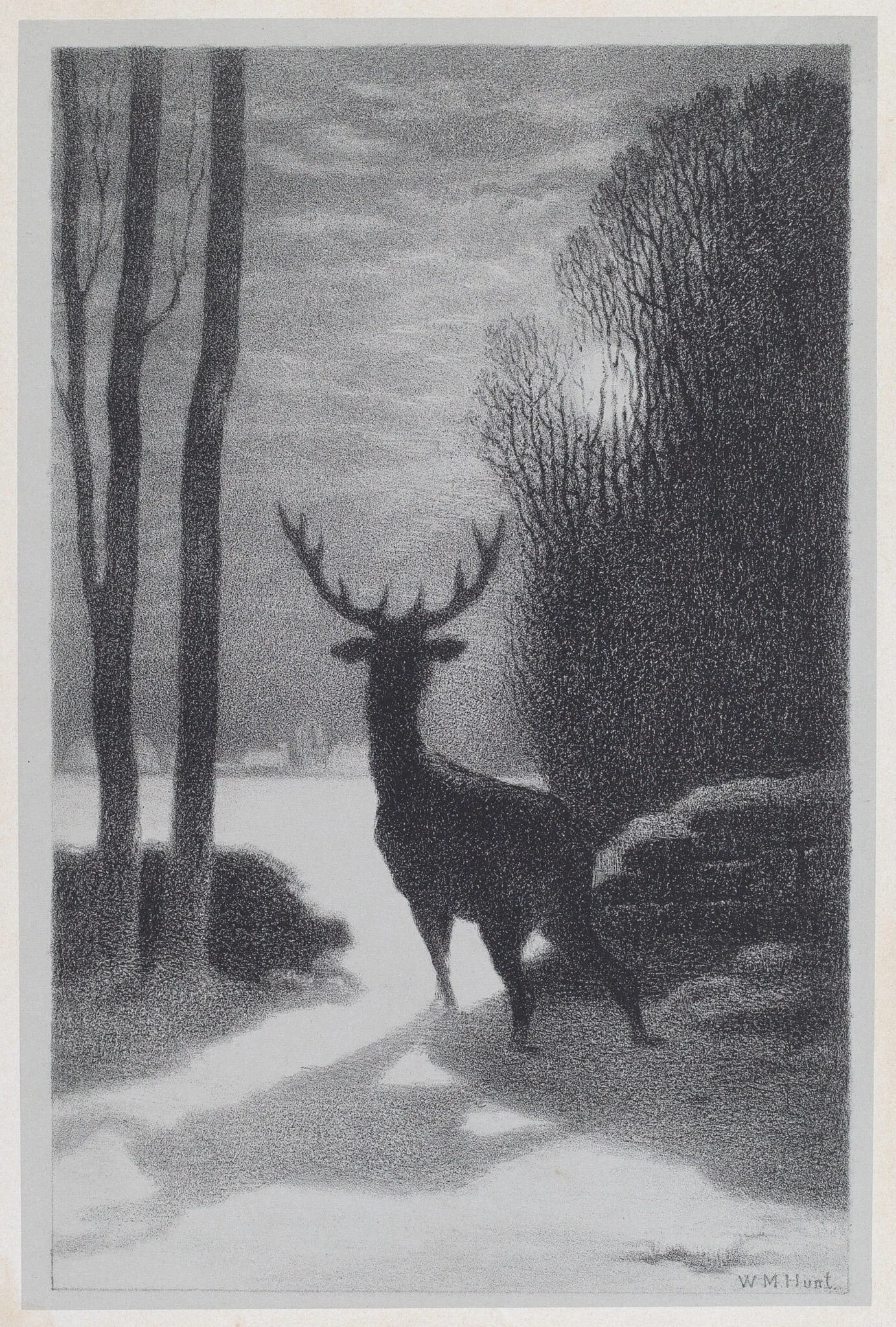 Stag in the Moonlight, detail