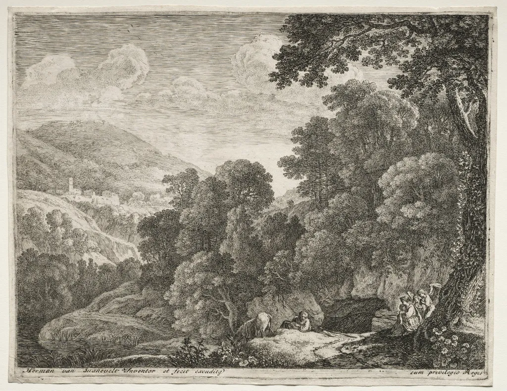 The Flight into Egypt:  The Cave, by Herman van Swanevelt, 1653