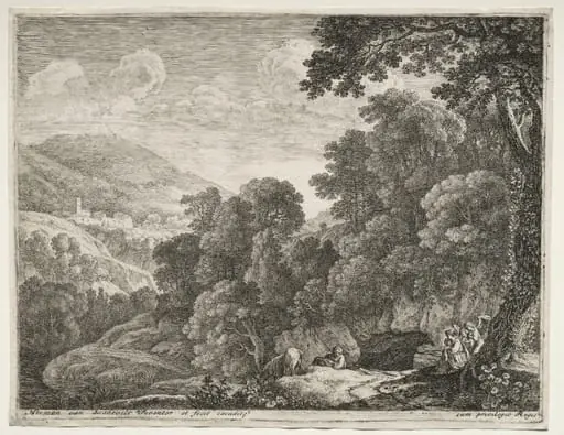 The Flight into Egypt:  The Cave, by Herman van Swanevelt, 1653
