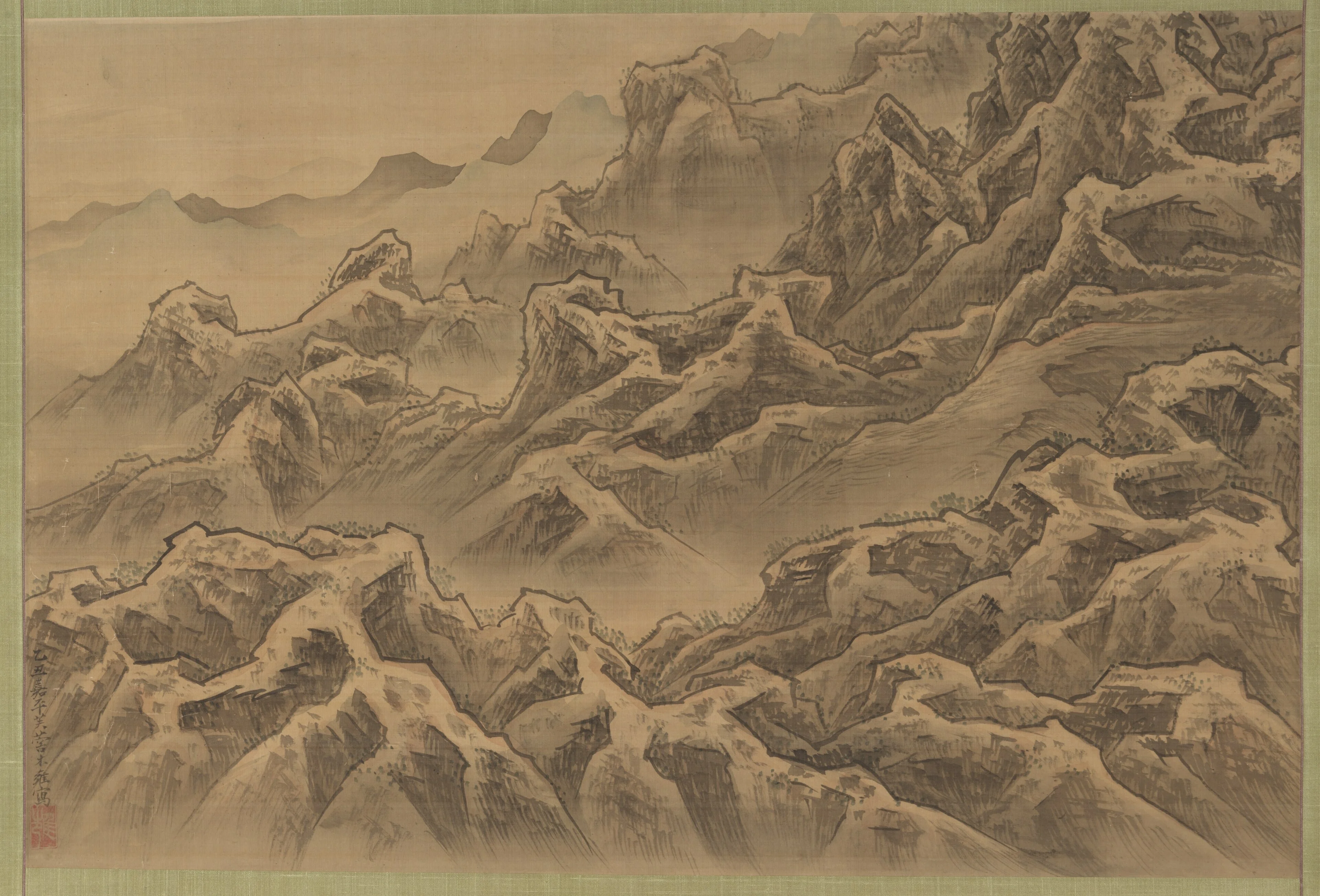 Mountains and Ravine, detail