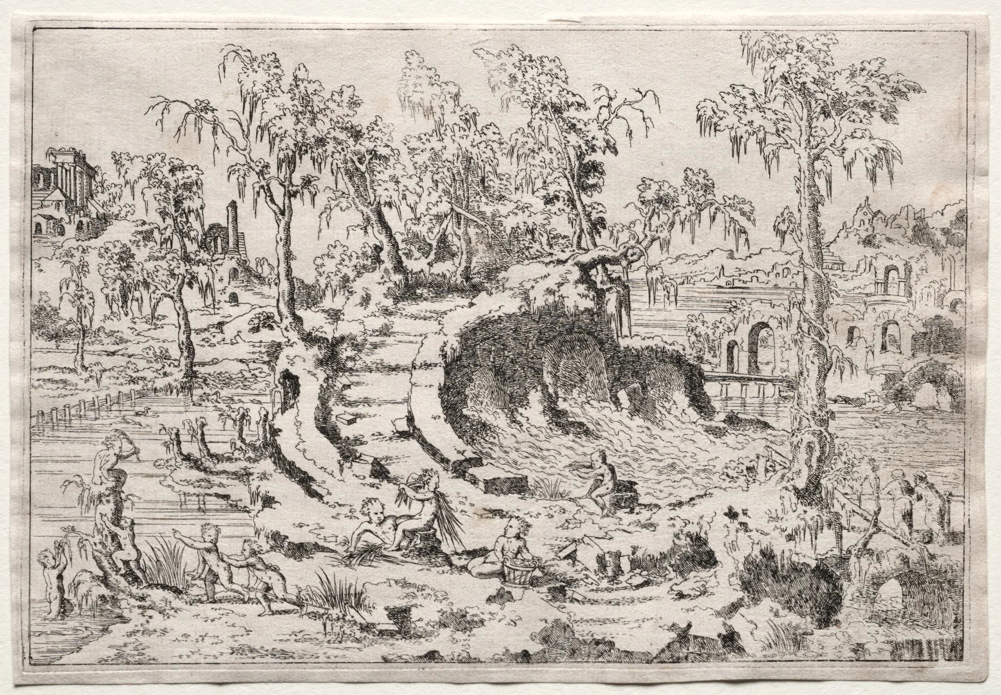 Landscape with Putti, detail