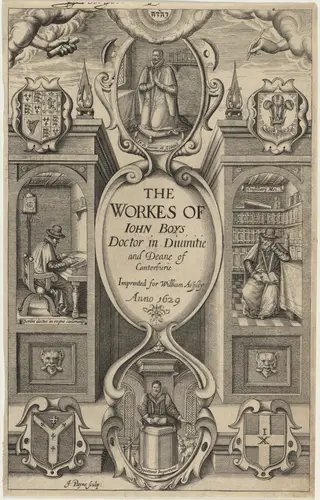 Title Page to John Boys' Works, by John Payne, ink, 1627