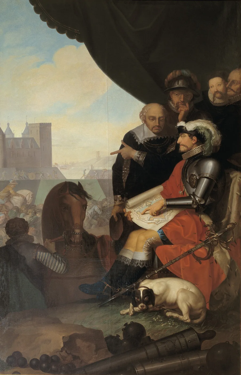 Frederik II Builds Kronborg Castle at Elsinore, by Nicolai Abildgaard, oil, 1792