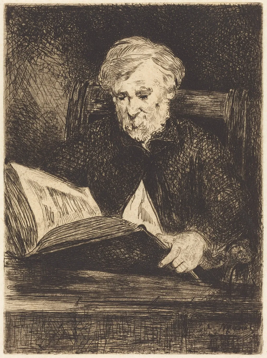 The Reader (Le liseur), by Édouard Manet, ink, 1861