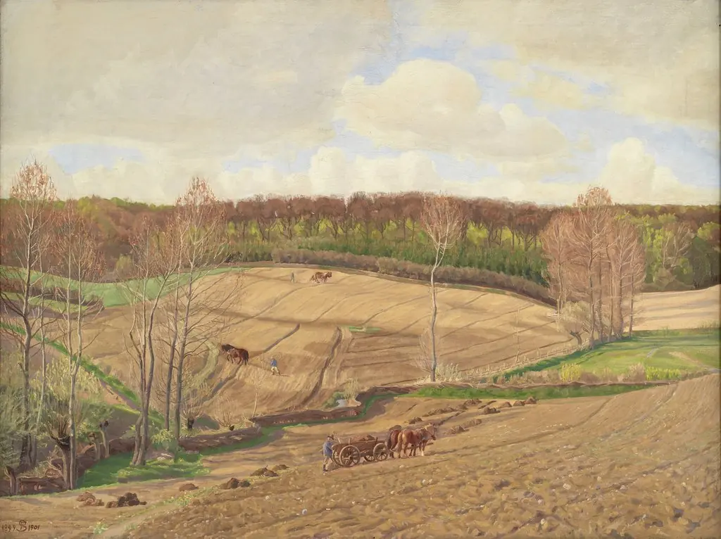 Ved forårstid, by Fritz Syberg, wood, 1901