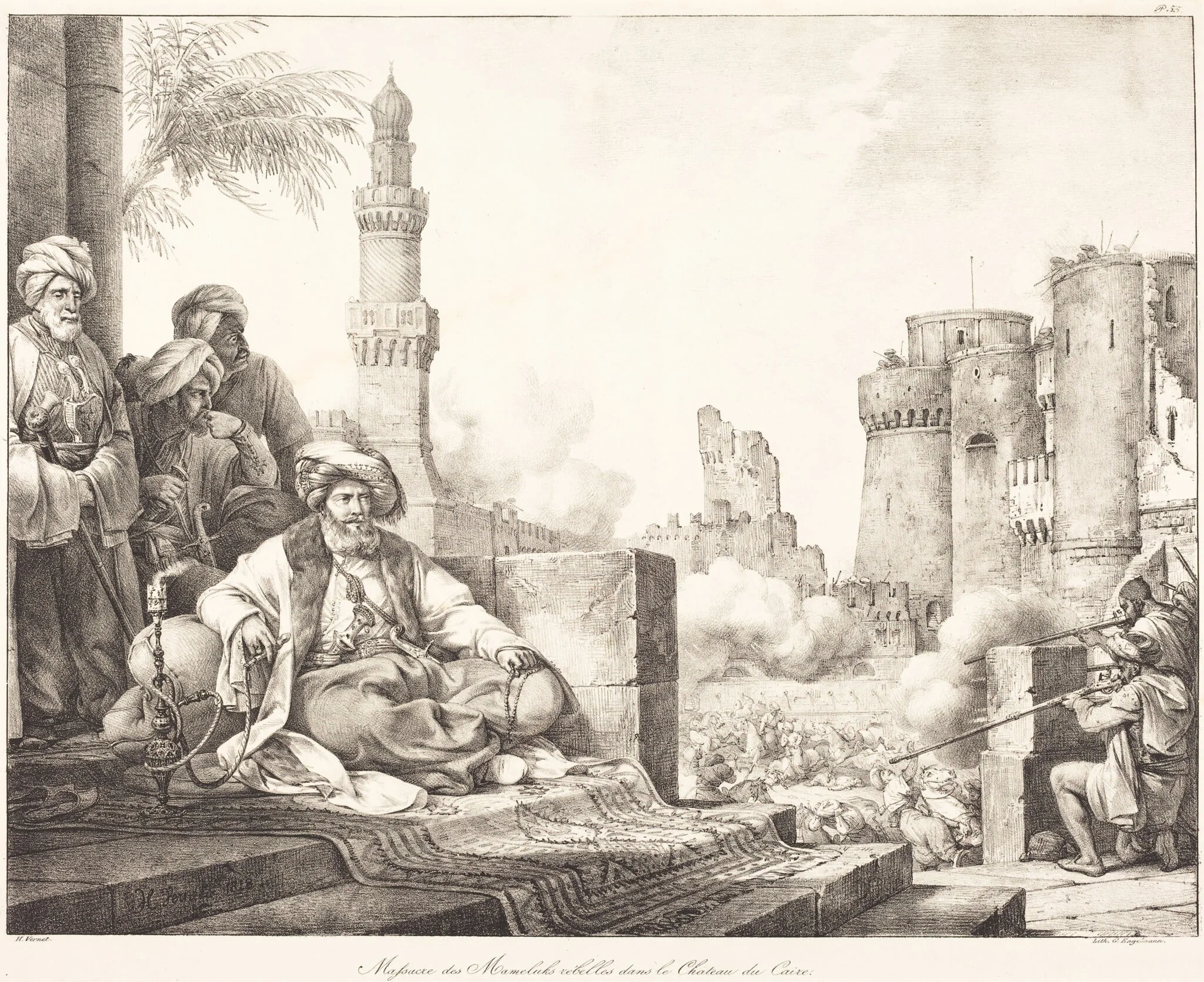 Massacre des Mameluks Rebelles dans le Château de Caire, detail