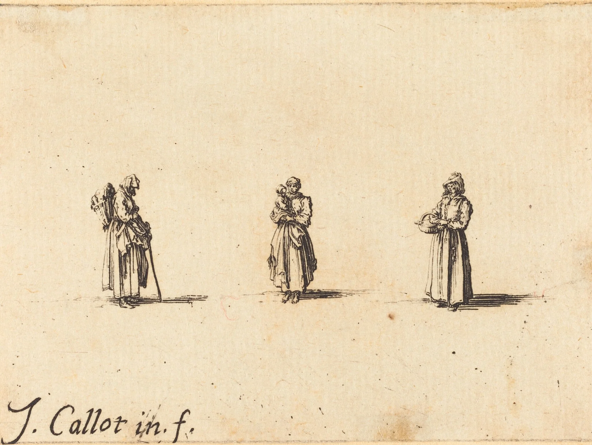 Three Women, One Holding a Child, detail