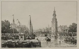 Tour de Montelban, Amsterdam, by Maxime Lalanne, 1884