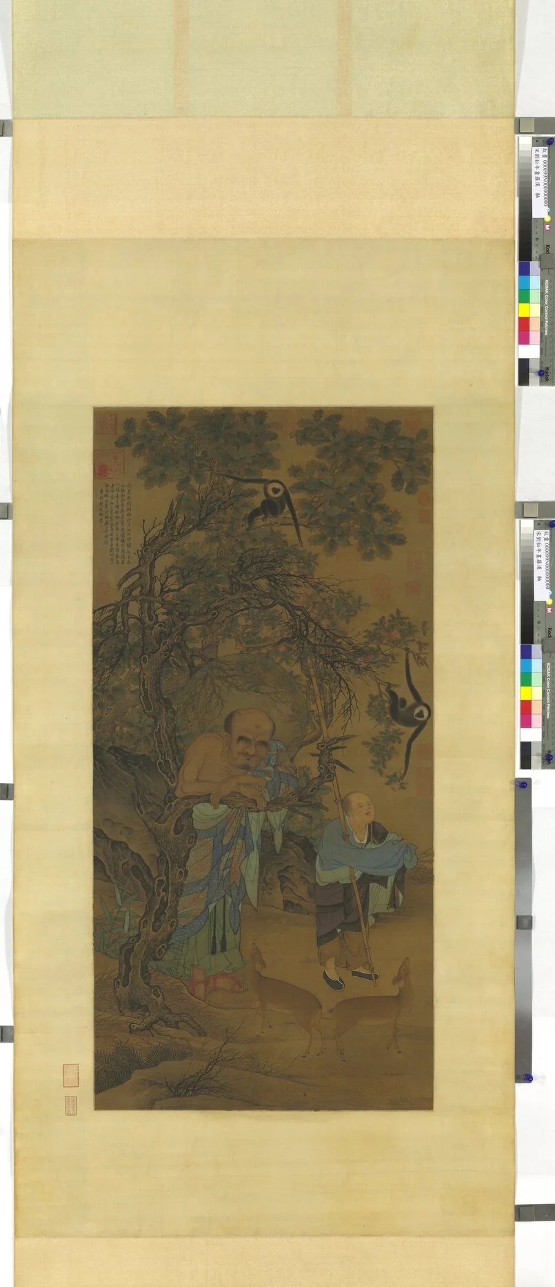 宋劉松年畫羅漢 軸, detail