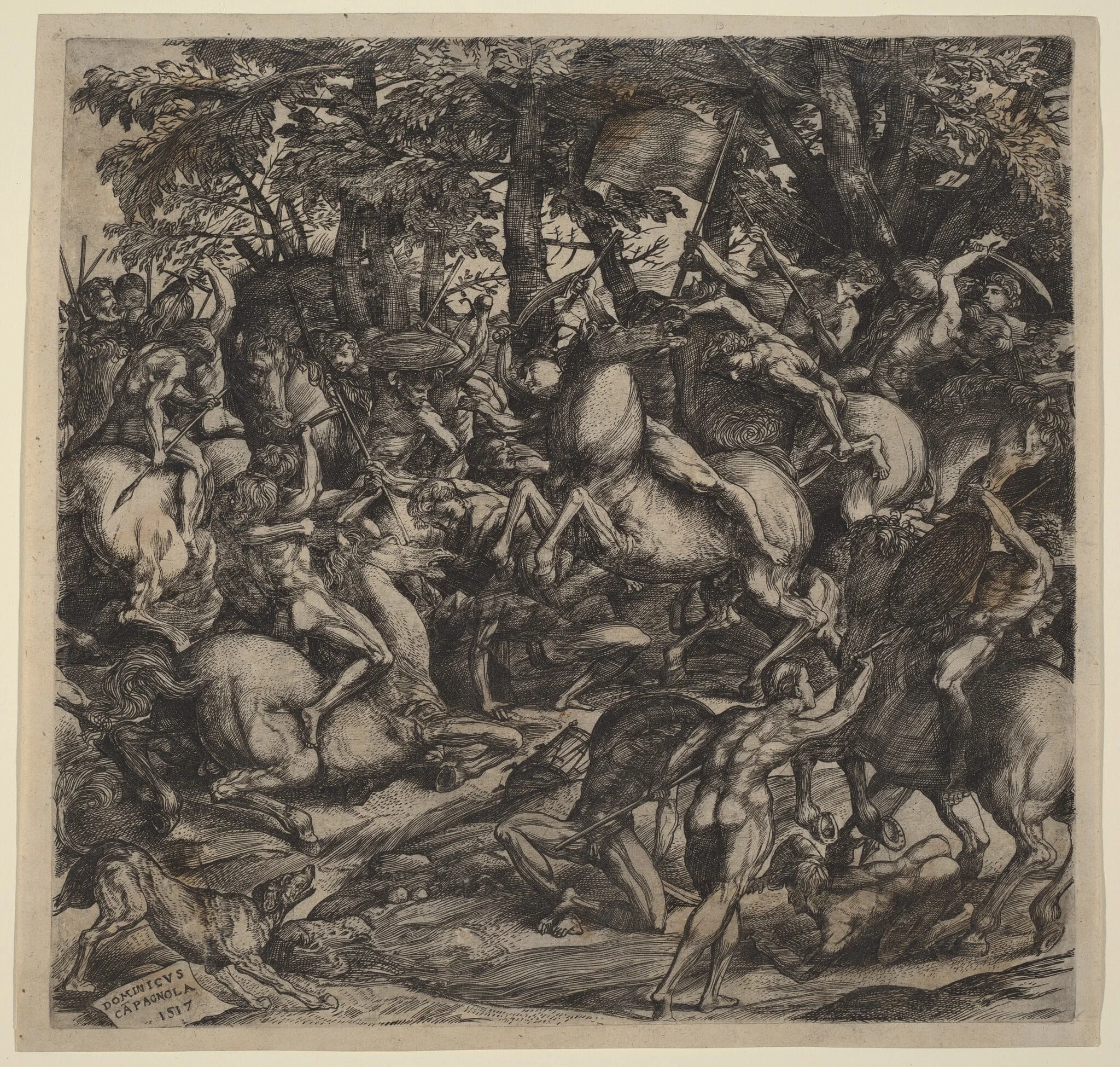 Battle of Nude Men, detail