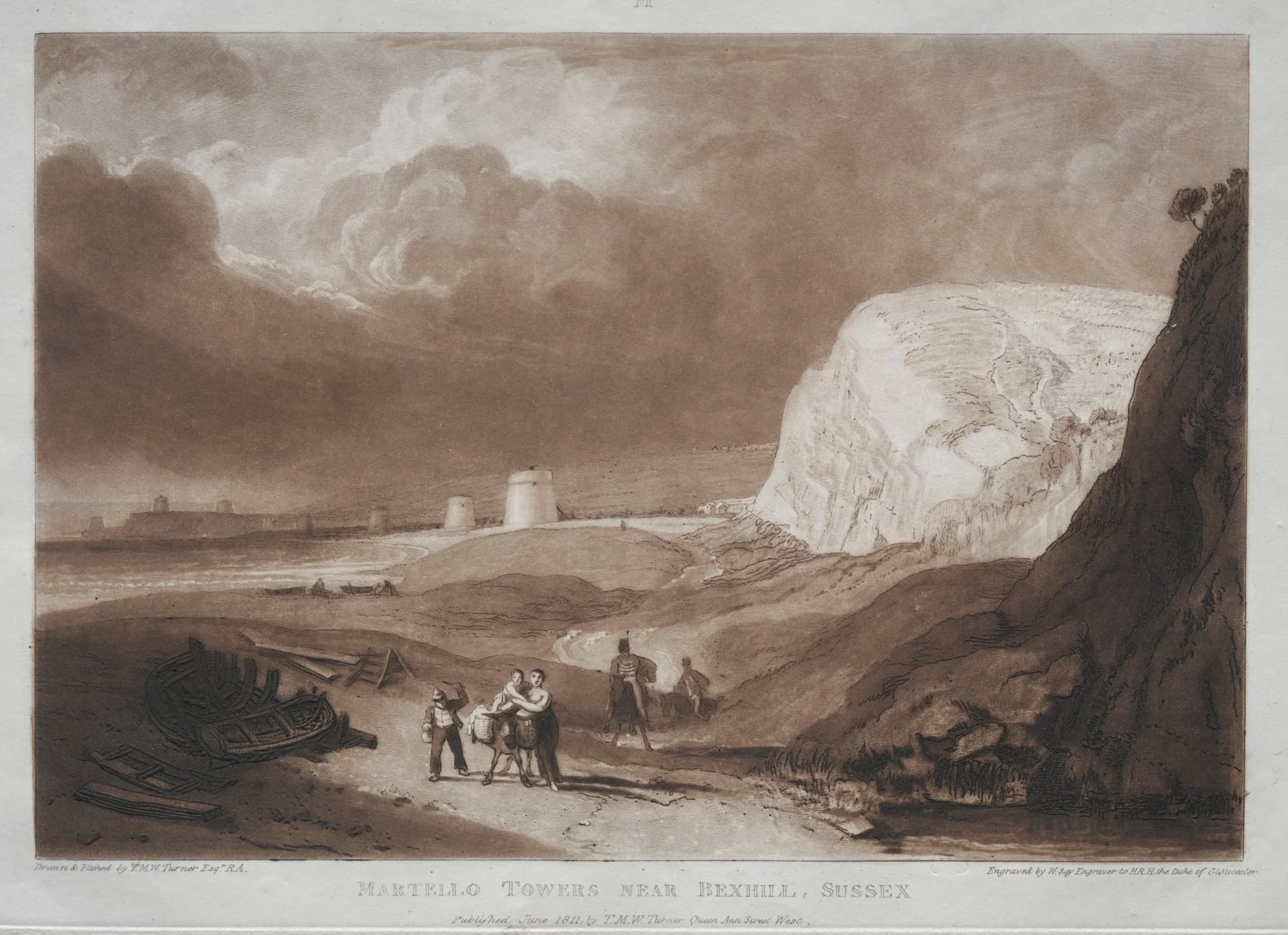 Liber Studiorum: Martello Towers, near Bexhill, Sussex, detail