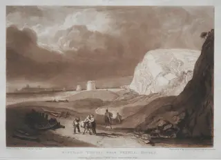 Liber Studiorum:  Martello Towers, near Bexhill, Sussex, by Joseph Mallord William Turner, 1823